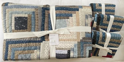 Pottery Barn LASSEN HANDCRAFTED REVERSIBLE King Quilt & 3 Euro Shams NWT - Image 1 of 4