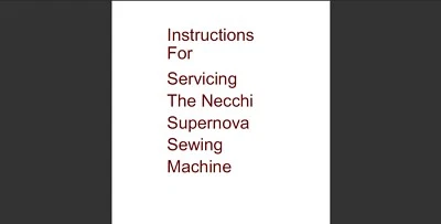 Necchi Supernova Sewing Machine Service manual (Reprint) - Image 1 of 4