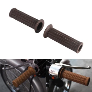 Universal Brown Hand Grip Cover Protector For 25MM/28MM Handlebar BMW Kawasaki - Picture 1 of 7