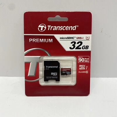 Transcend 32GB Class 10 - MicroSDHC Card - Retail - TS32GUSDU1 - Image 1 of 2