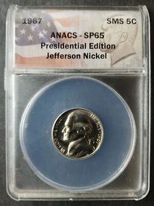 1967 Special Mint Set 5c Jefferson Nickel ANACS SP65 - Picture 1 of 3