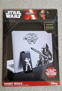Star Wars The Force Awakens - 15 Gadget Decals Waterproof Removable Disney NEW - Afbeelding 1 van 2