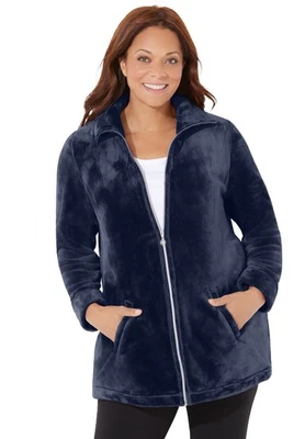 Catherines Women's Plus Size Ultimate Plush Jacket - Image 1 of 3