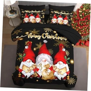 5 Pcs Size Christmas Comforter Set with Pillowcase & Twin Christmas Gnome 2 - Picture 1 of 7