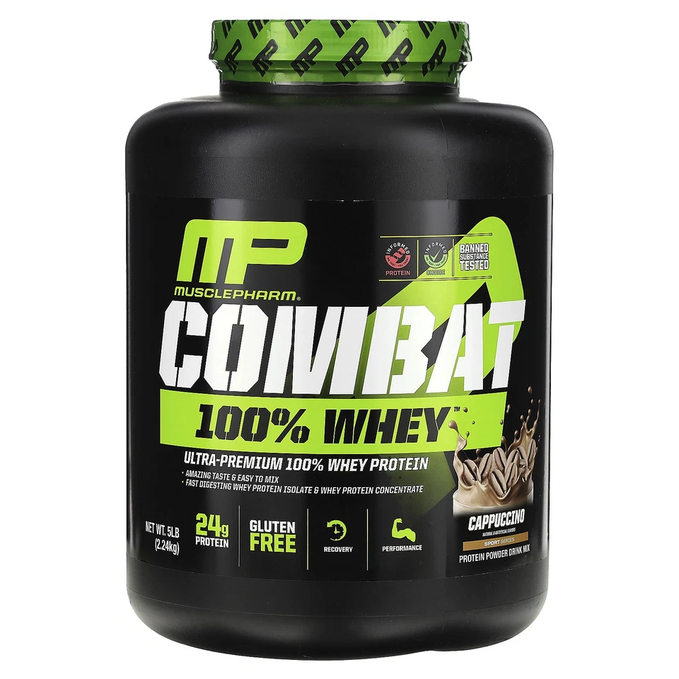 Combat 100% Whey Protein, Cappuccino, 5 lb (2.24 kg) - Image 1 of 2