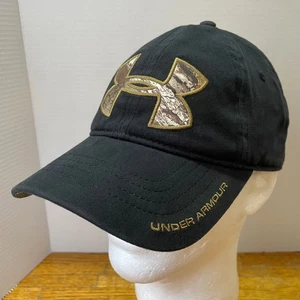 Under Armour Hat Cap Adjustable Black Realtree Camo Logo Hunting Fishing OSFM - Picture 1 of 10