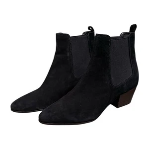 Sam Edelman Reesa schwarze Damen-Veloursleder-Stiefeletten zum Überziehen Booties Größe 8,5M - Bild 1 von 9