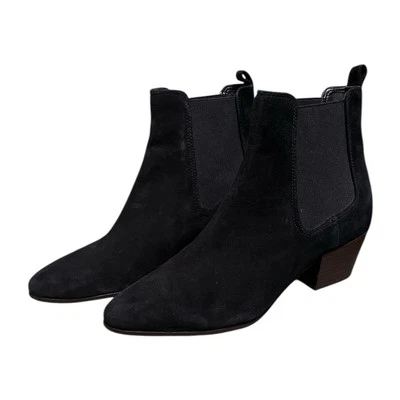 Sam Edelman Mujer Reesa Negro Gamuza Pull On Botines Botines Talla 8.5M Foto 1 de 4
