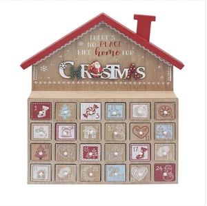 Casa Calendario Adviento Madera Navidad - “No hay lugar como el hogar para Navidad” - Imagen 1 de 6