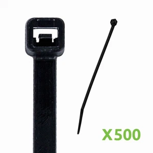 8 Inch Nylon UV Resistant Cable Wire Zip Tie 40 lbs - Black 500 Pack Lot Pcs Qty - Afbeelding 1 van 4
