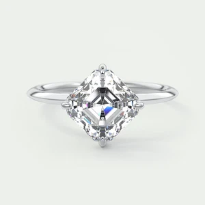 Diamant Verlobungsring 2 kt Asscher-Schliff zertifiziert IGI Lab Grown 14 kt Weißgold - Bild 1 von 12