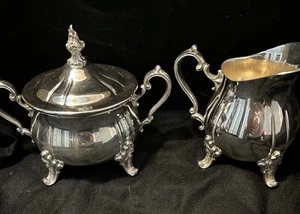 Newport Gorham Silver Plated Set Of Creamer and Sugar Bowl - Picture 1 of 10