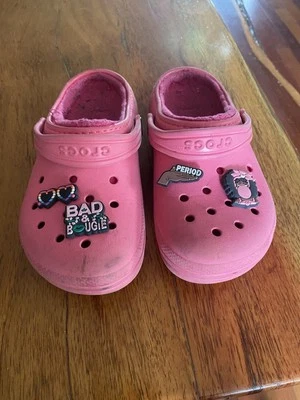 Crocs Classic Clogs Size C13 Pink With Sassy - Image 1 of 4