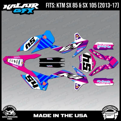 Kit de gráficos para KTM 85SX 105SX SX85 SX105 (2013-2017) Split Series - Rosa Foto 1 de 4