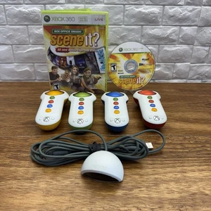 Xbox 360 Big Button Controller 4 Remote Set w/ IR Receiver & Scene It Party Game - Picture 1 of 6