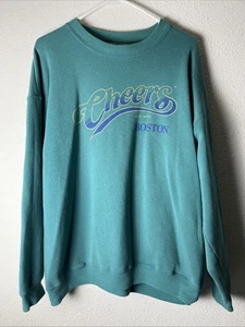 1995 Cheers Boston Heavyweight Lee Crewneck Sweatshirt Teal XL - Picture 1 of 4