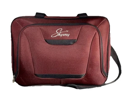 Nova bagagem de mão/laptop Skyway bolsa de viagem acabamento borgonha/preto com alça - Imagem 1 de 4
