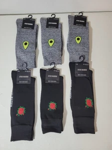 Paket mit 6 Steve Madden Crew-Socken für Herren Größe 6-12,5 - brandneu  - Bild 1 von 3