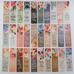 Paquete de 30 marcadores cristianos versículos bíblicos inspiradores escrituras diseño floral regalos - Imagen 1 de 5