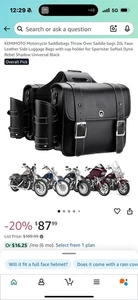 KEMIMOTO Motorcycle Saddlebags Throw Over Saddle bags Panniers 20L Side Bags - Picture 1 of 2