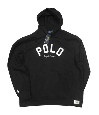 Polo Ralph Lauren Men's Black Felt Logo Graphic Fleece Pullover Hoodie - Image 1 of 3