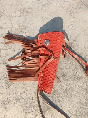 Western Gun Holster Tooled Leather Cowboy Style for Revolver Pistol Only Holster - Image 1 of 4
