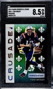 Panini RC’S & STARS CRUSADE GREEN 2018/5 Tom Brady SGC 8,5 Pop 1 - Imagen 1 de 2