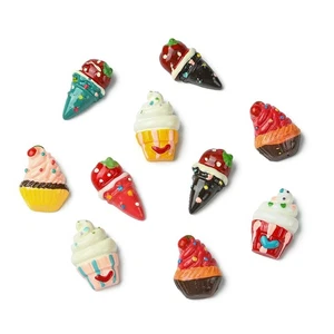 40 pezzi 8 colori cabochon resina gelato ciondolo piatto per clip capelli custodia telefono - Foto 1 di 8
