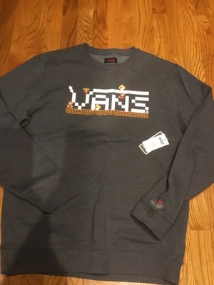 Vans x Nintendo Gris Pullover Gráfico Manga Larga Sudadera Para Hombre Grande Jugador Foto 1 de 4