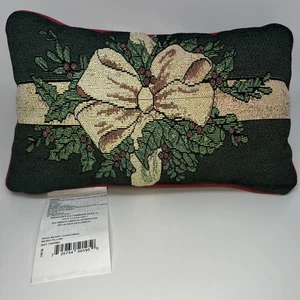 NUEVO CON ETIQUETAS Almohada Tapiz Verde Granate Irlandés Feliz Navidad Vacaciones 12" x 8" EE. UU. - Imagen 1 de 7
