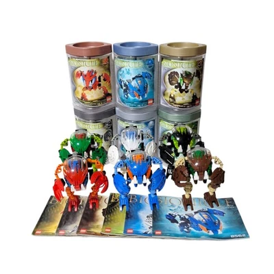 LEGO Bionicle Lot Original Bohrok All 6 W/ Canisters & Manuals (8560-8565) 2002 - Image 1 of 4