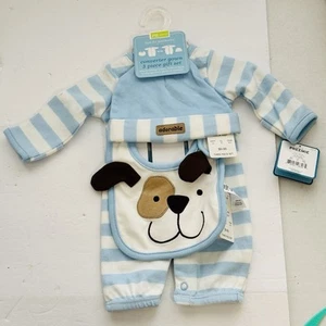 Carters Preemie Baby Boy Just One You 3pc Outfit NWT Convertible Gown Bib Hat - Picture 1 of 6