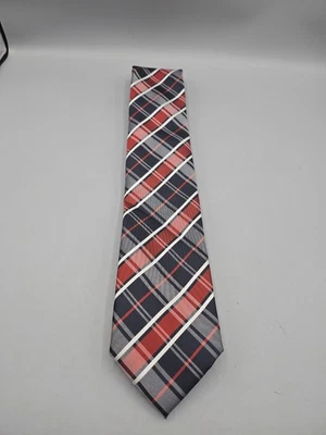 Alexander Julian Colours 100% Silk Hand Made Men Tie Red & Black Plaid - Image 1 of 4