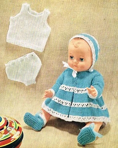 Dolls knitting pattern.16"18"20"& 22"dolls. Laminated copy (V Doll 110) - Picture 1 of 1