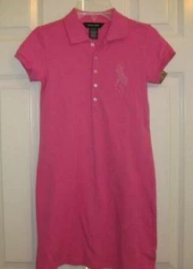 RALPH LAUREN girls kids beaded big pony polo dress pink short sleeved NEW - Picture 1 of 1
