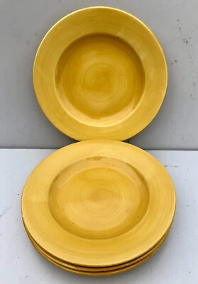 "JUEGO (4) Pier 1 Importa Colores Esenciales AMARILLO 10-7/8"" Plato de Cena Loza" Foto 1 de 4