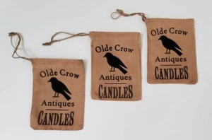 Juego de 3 bolsas primitivas con cordón "Cuervo viejo" 4" x 6" - Imagen 1 de 2