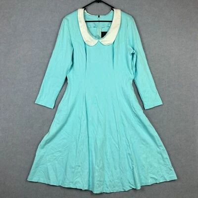 Vestido Pinup Couture para mujer 2X azul inspirado vintage mezcla de rayón elástico Foto 1 de 4