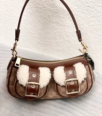 NWT Coach CY658 Ashton Baguette Bag In Signature Canvas Fast Shipping - Image 1 of 4