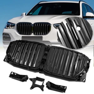 Juego de parrilla de obturador de aire radiador delantero negro para BMW G05 X5 2019-2022 2023 - Imagen 1 de 14