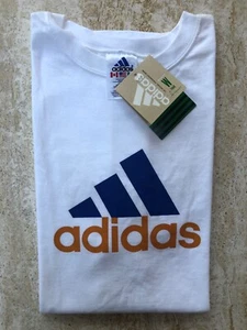 Vintage ADIDAS 1998 White with Three Strips T-shirt - Unisex or Women size Large - Picture 1 of 6