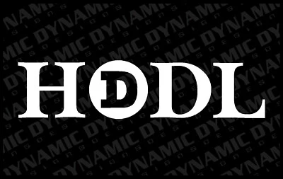 DYNAMIC DESIGNS Doge Coin HODL hold vinyl window sticker sign Crypto Currency blockchain decal