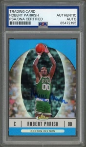 Robert Parish SIGNED 2006-07 Topps Finest #45 Blue Refractor /299 Auto PSA - Picture 1 of 2