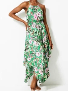 M&S Collection Floral Print Strappy Slip Maxi Holiday Beach Dress Size UK 18 - Picture 1 of 4