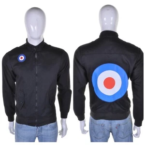 VINTAGE Mod Target Patch Harrington Jacke S Tartan Karo gefüttert schwarz Scooter - Bild 1 von 10