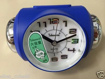 [Telesonic]CRAZY Super LOUD Bell Alarm snooze Clock BLU+Free Ship~MADE in TAIWAN - Image 1 of 3