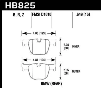 Freio traseiro Hawk 13-15 BMW 335i/335i xDrive / 14-16 BMW 435i/435i xDrive HPS 5.0 - Imagem 1 de 4