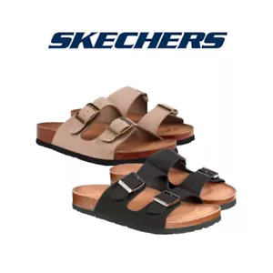 Skechers Relaxe fit Luxe foam Women's Two Strap (Black/Brown) Size US 6,7,8,9,10 - Picture 1 of 20