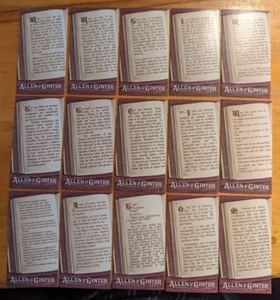 Mini juego completo de inserciones de lectura requerida Topps Allen and Ginter 2017 (15) novelas - Imagen 1 de 2