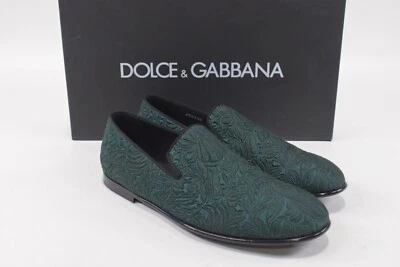 Dolce&Gabbana NWB Loafers / Slippers Size 41.5 8.5 US Dark Green Floral Motif  - Image 1 of 4